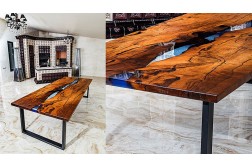 Newport dining epoxy resin river table